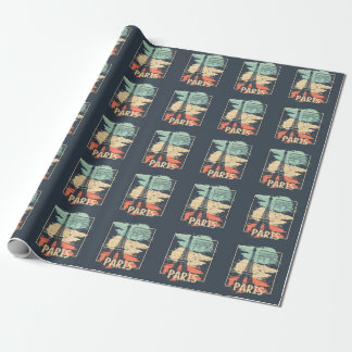 Paris typography: abstract Eiffel poster. Wrapping Paper