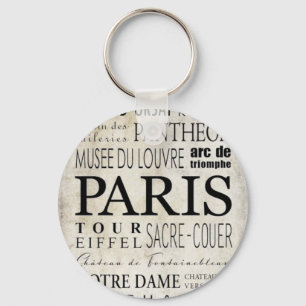 Paris Typography - Subway Style Keychain