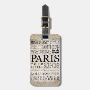 Paris Typography - Subway Style Luggage Tag