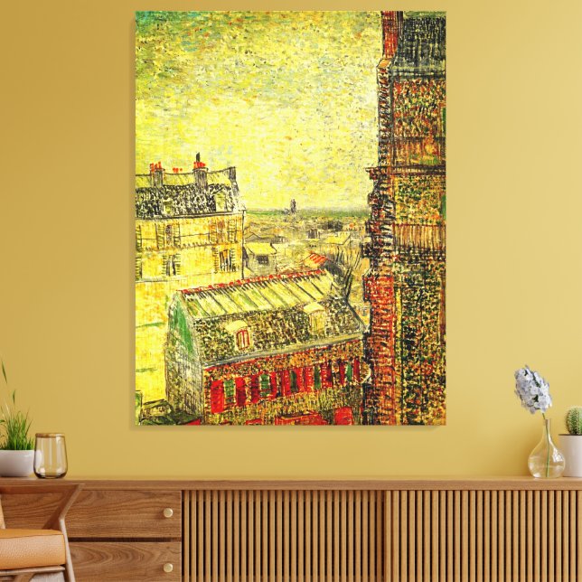 Paris View from Vincent's Room by Vincent van Gogh Canvas Print (Insitu(LivingRoom))