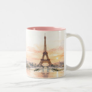 Paris viewed from Trocadero Two-Tone Coffee Mug