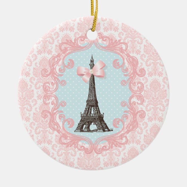 Paris Vintage Ceramic Ornament (Front)