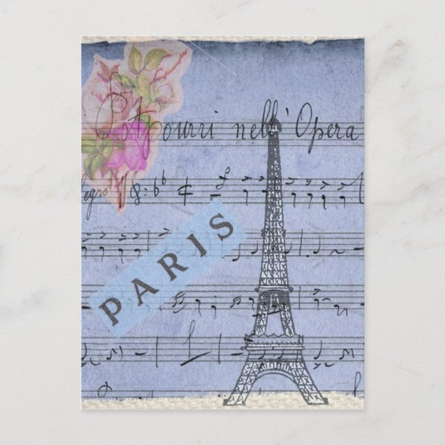 Paris Vintage Collage Style Postcard (Front)