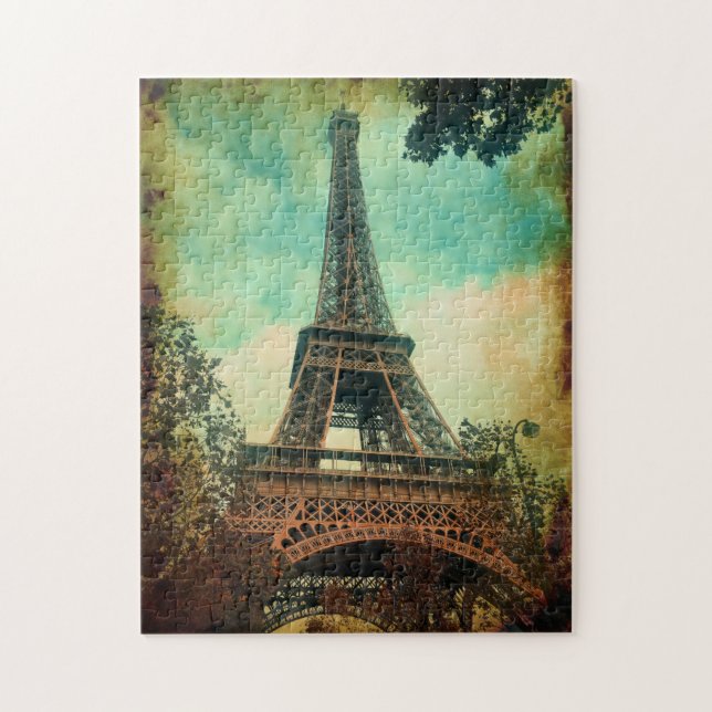 Paris, Vintage Eiffel Tower, Paris Jigsaw Puzzle (Vertical)