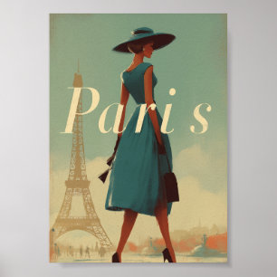 Paris vintage fashion poster