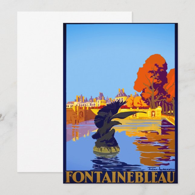Paris Vintage Fontainebleau Card (Front/Back)