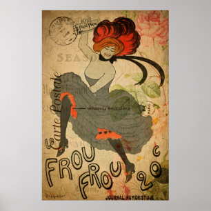 Paris Vintage French Can-Can Dancer Poster