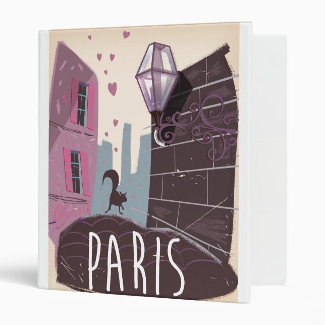 Paris vintage holiday poster binder (Front/Inside)