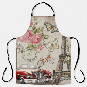 Paris vintage postcard. apron