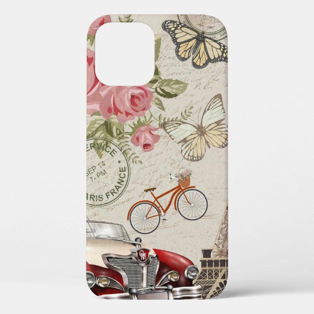 Paris vintage postcard. Case-Mate iPhone case (Back)