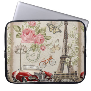 Paris vintage postcard. laptop sleeve