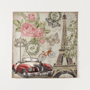 Paris Vintage: Postcard Style Tapestry