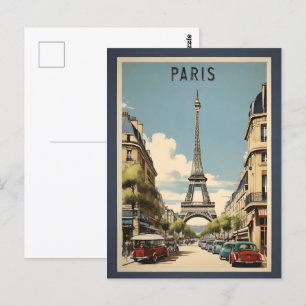 Paris vintage poster postcard