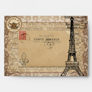 Paris Vintage Shabby Chic Eiffel Tower Envelopes