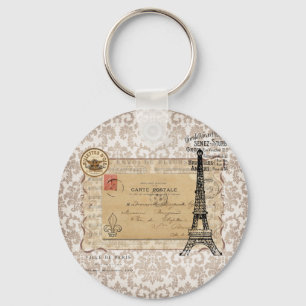Paris Vintage Shabby Chic Eiffel Tower Keychain