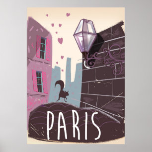 Paris vintage travel poster