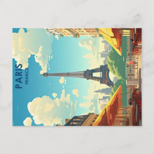 paris vintage travel poster postcard