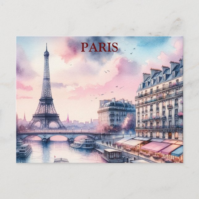 Paris Vintage Travel Tourism Add Postcard (Front)