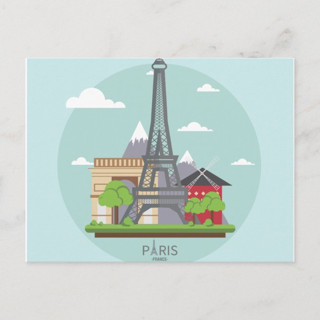 Paris Vintage Travel Tourism Add Postcard (Front)