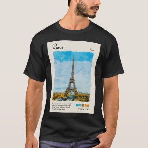 Paris Vintage Watercolour Travel  T-Shirt