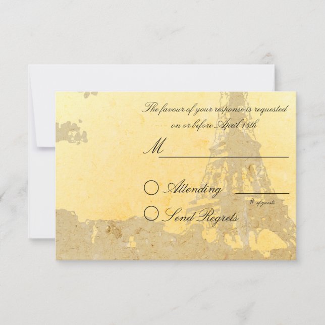 Paris Vintage Wedding RSVP Card (Front)