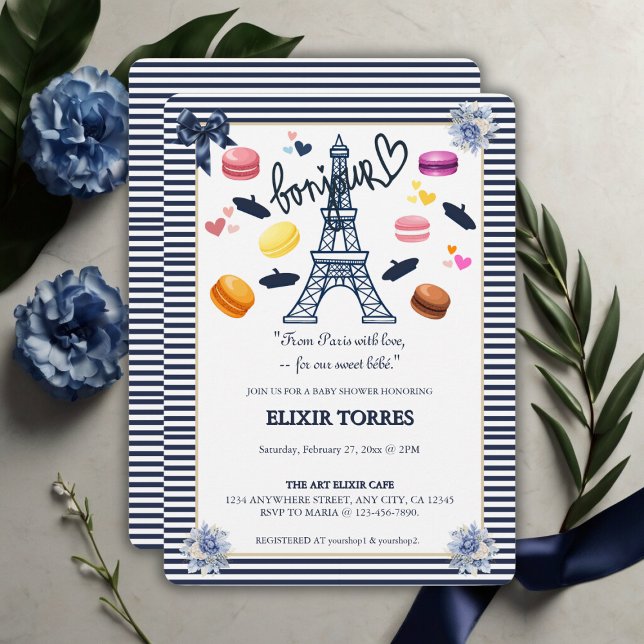 Paris w/ Love for Our Sweet Bebe Baby Shower  Invitation (Creator Uploaded)