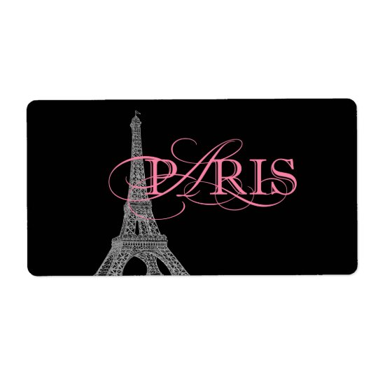 Paris Water Bottle Shipping Label