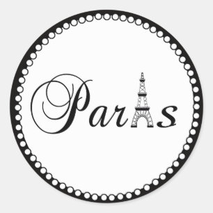 Paris Wedding Favour Cake Box Stickers