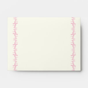 Paris wedding pink Eiffel Tower on ivory envelope