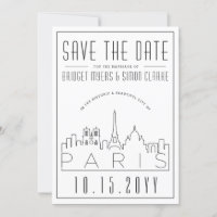 Paris Wedding | Stylized Skyline Save the Date