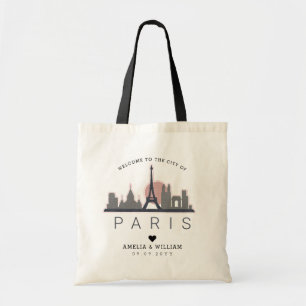 Paris Wedding   Stylized Skyline Tote Bag
