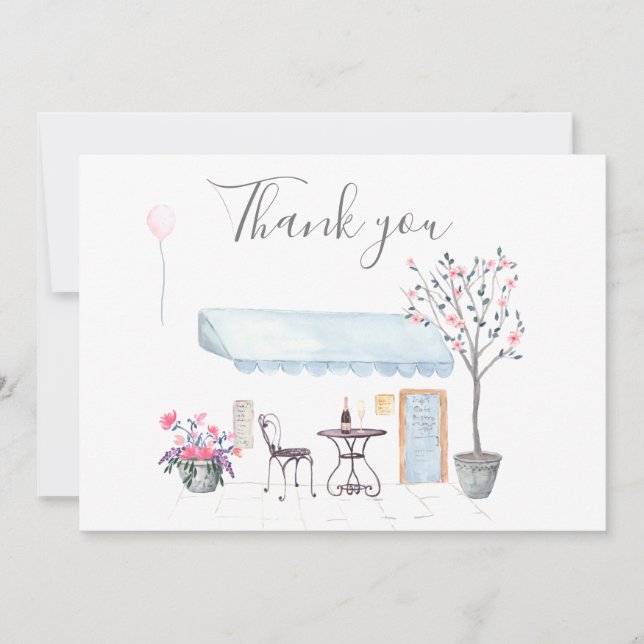 Paris Wedding thank you photo Card (Front)