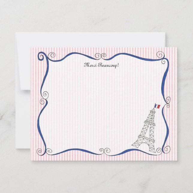 Paris Whimsy Personalized Note Cards (Front)