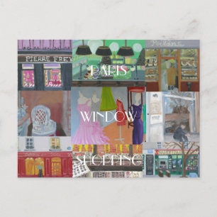 PARIS WINDOW SHOPPING POSTCARD