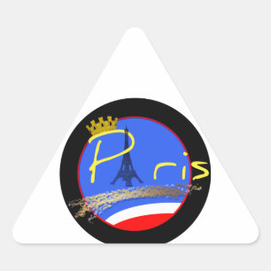 Paris with Crown - Triangle Sticker