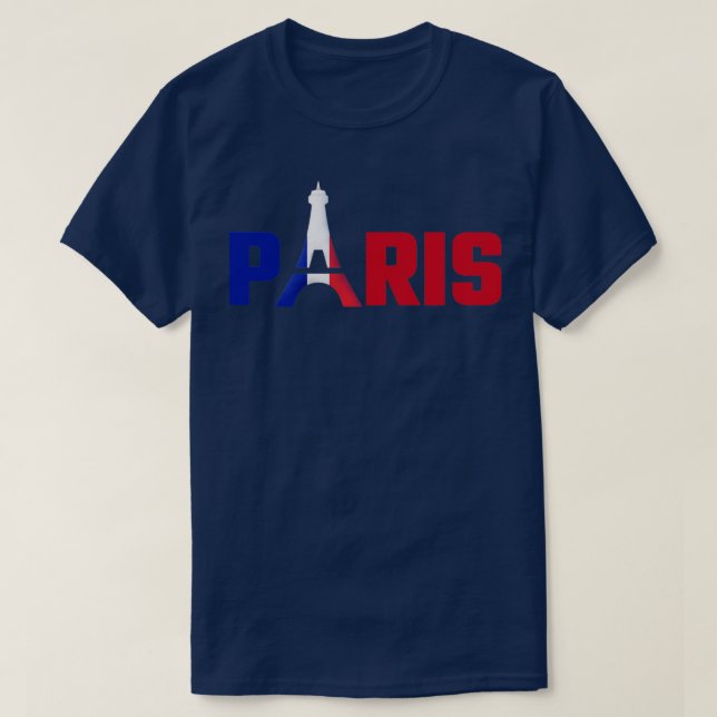 Paris with Eiffel Tower T-Shirt (Design Front)