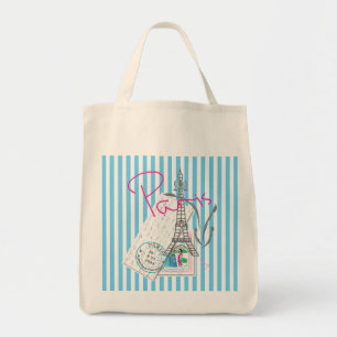 Paris with love and Eiffel Tower Tote Bag