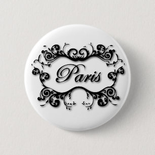 Paris with Scrolls 2 Inch Round Button