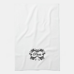 Paris with Scrolls Kitchen Towel