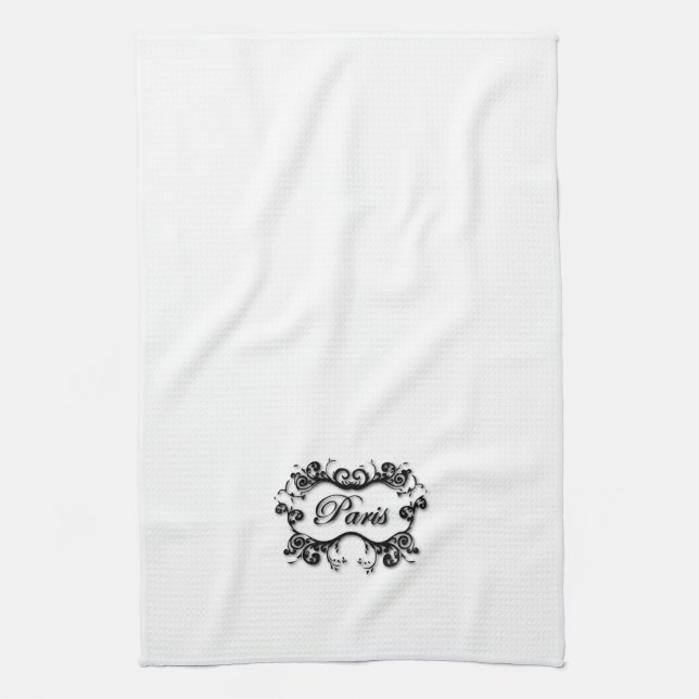 Paris with Scrolls Kitchen Towel (Vertical)