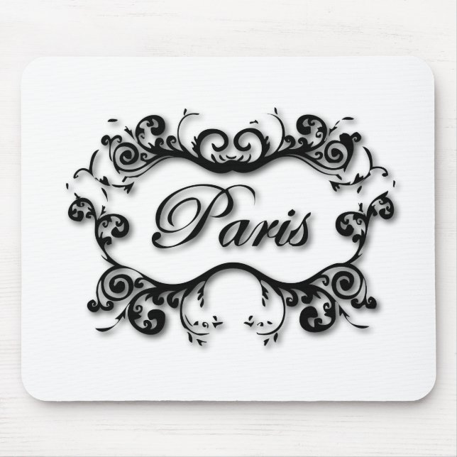Paris with Scrolls Mouse Pad (Front)