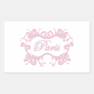 Paris with Scrolls pink Sticker
