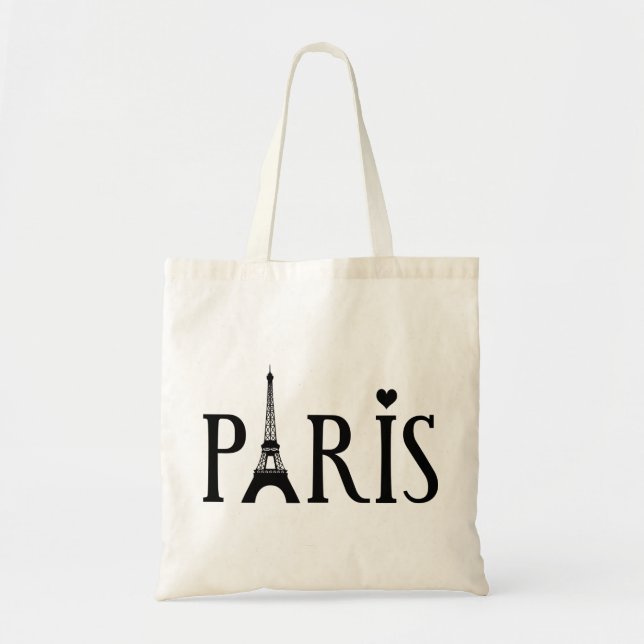 Paris with the Eiffel tower and love Tote Bag (Front)