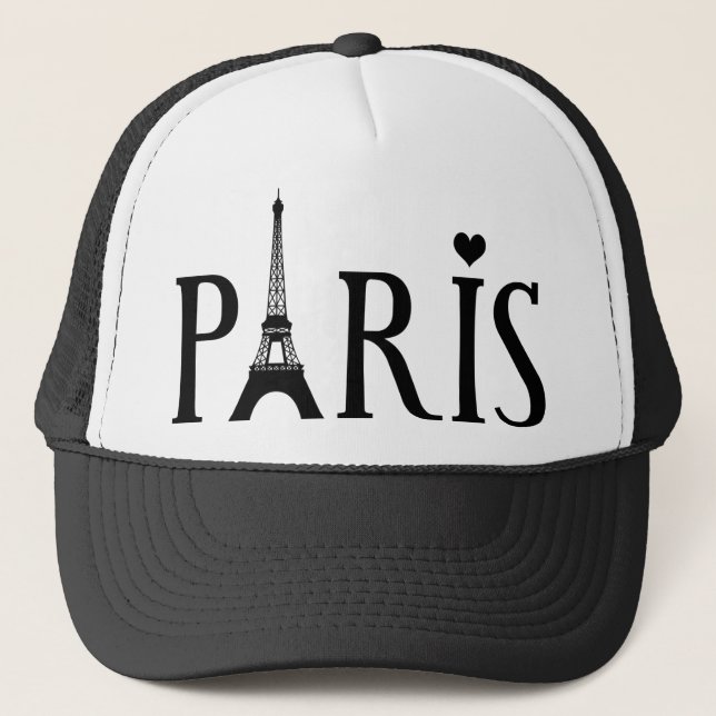 Paris with the Eiffel tower and love Trucker Hat (Front)