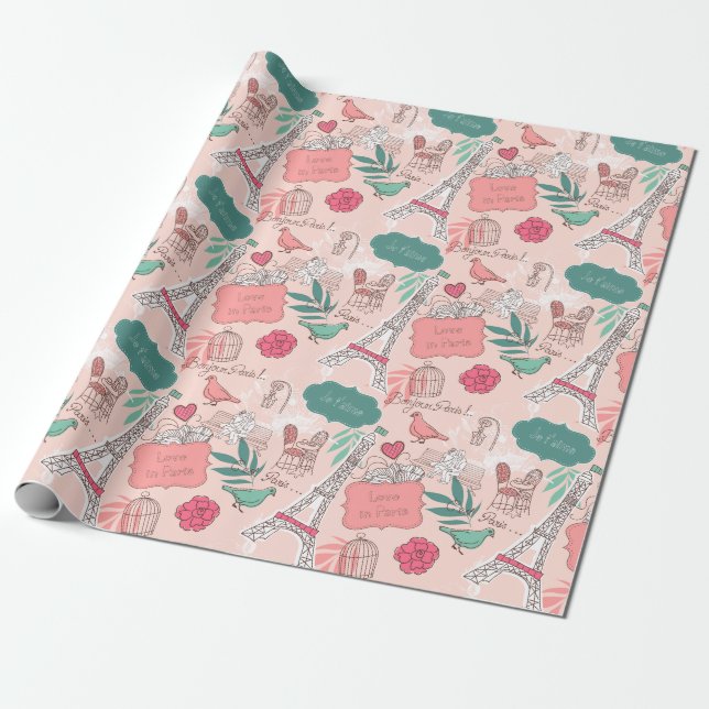 Paris Wrapping Paper (Unrolled)