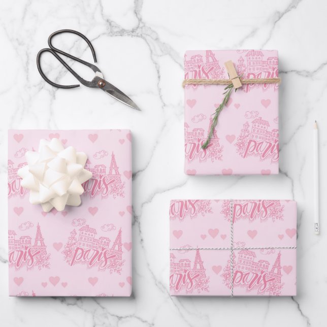 Paris Wrapping Paper, Eiffel Tower Gift Wrap (Front)