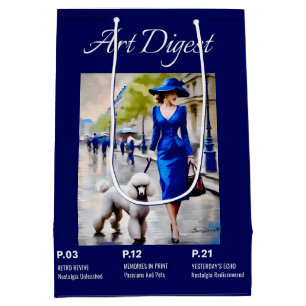 Parisian And Pets Poodle  Medium Gift Bag