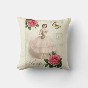 Parisian Ballerina Throw Pillow