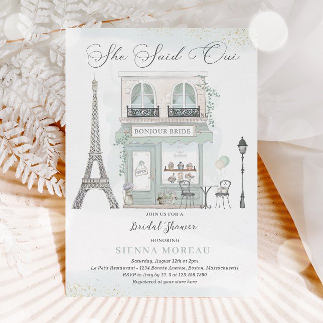 Parisian Bridal Shower She Said Oui French Bridal Invitation (Creator Uploaded)