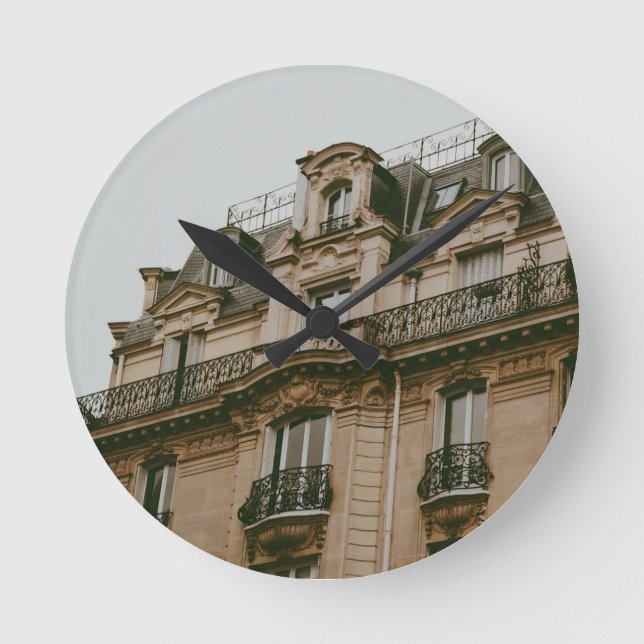 Parisian Building  Round Clock (Front)